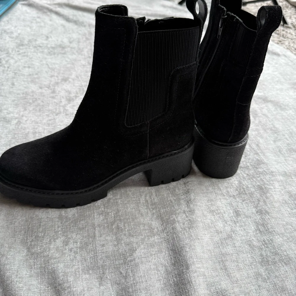 Chelsea & Violet New Black Combat Moto Boots Sz 9 - Picture 5 of 10